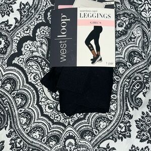 West Loop Black Girl's Seamless Capri Leggings